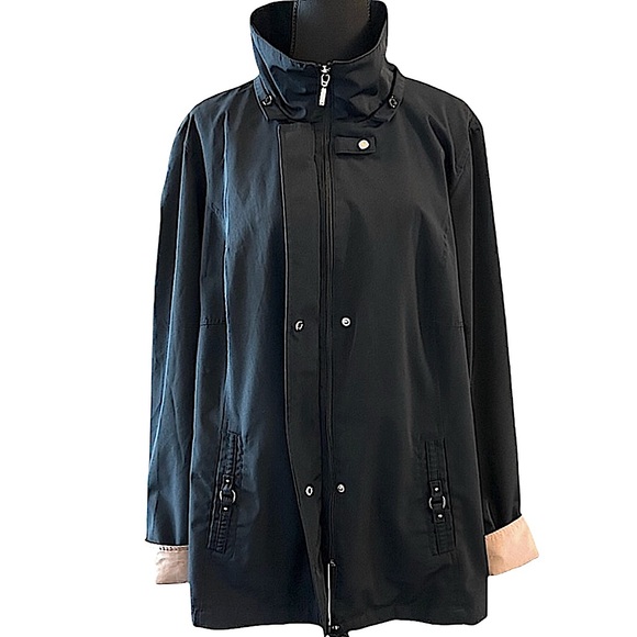 Plus Size 2X (18-20) Casual Winter Coat, Warm  Zip Up Jacket, Black Windbreaker - Picture 2 of 12
